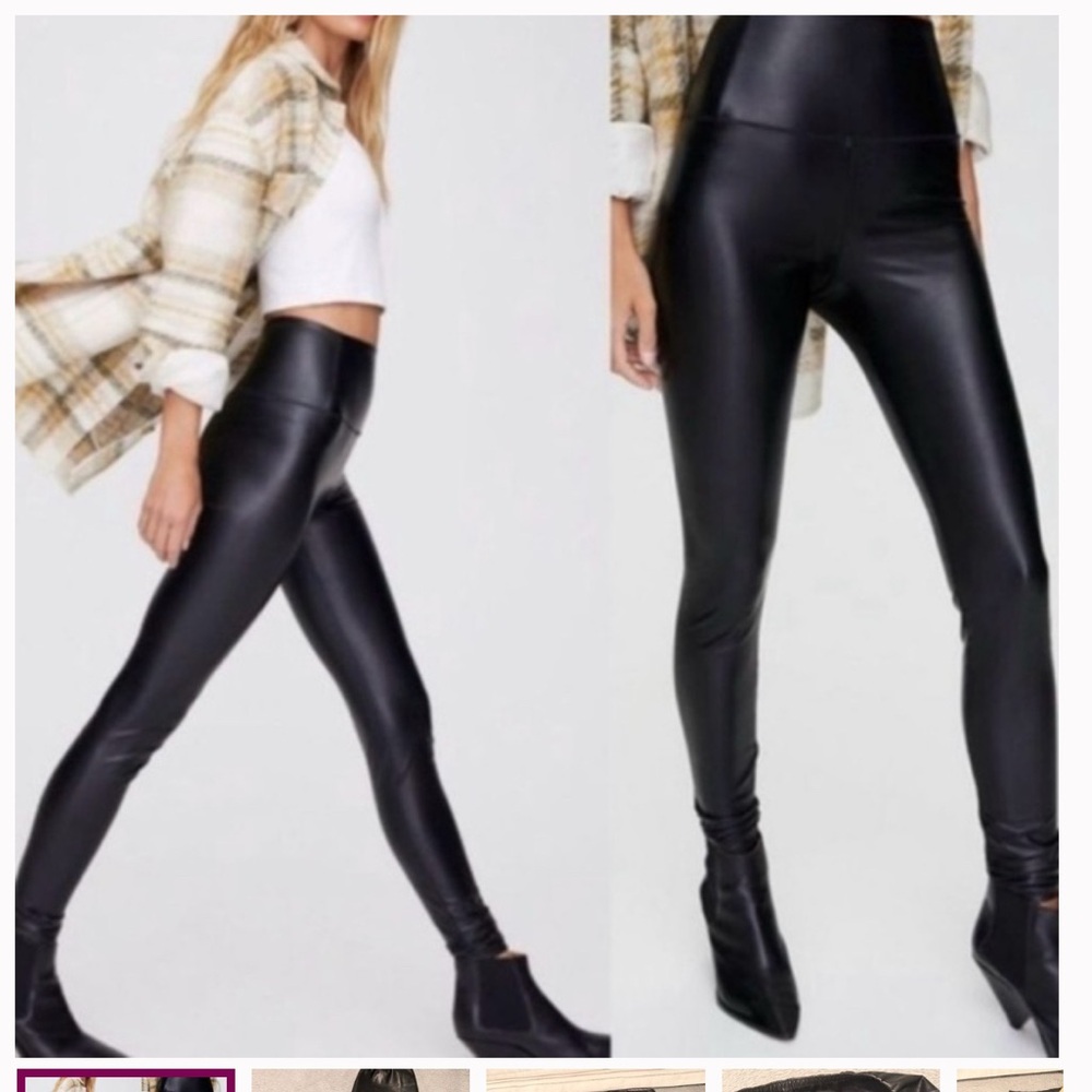 Aritzia Wilfred Free Daria Black Faux Leather Leggings